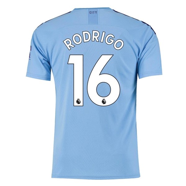 Trikot Manchester City NO.16 Rodrigo Heim 2019-20 Blau Fussballtrikots Günstig